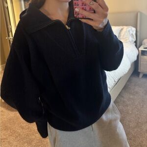 J. Crew navy blue zip up sweater